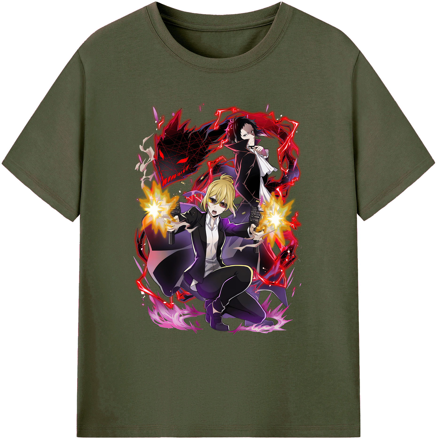 （画像用） 文豪ストレイドッグス Bungo Stray Dogs 綿100％ メンズ半袖Tシャツ｜肌触りやわらか＆通気性